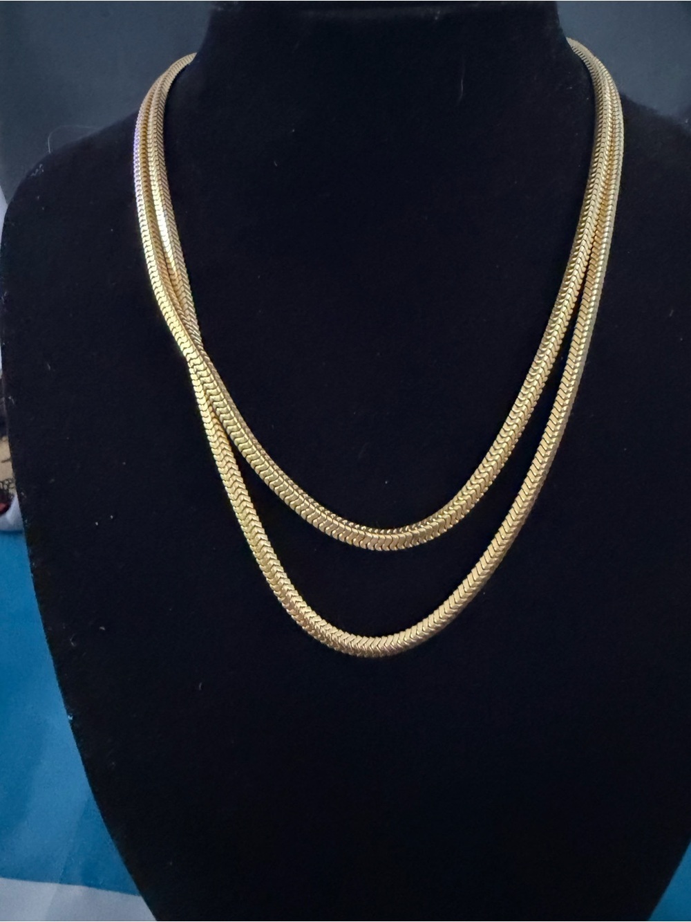 Elegant Double-Layer Gold-Tone Snake Chain Necklace - Women's Jewelry